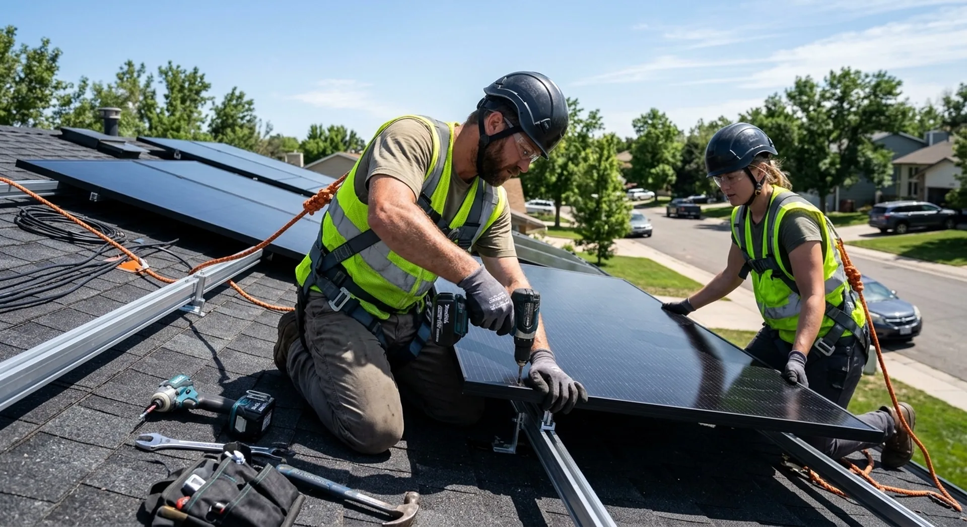 Photovoltaik-Anlage auf Gewerbedach in Velbert-Mitte